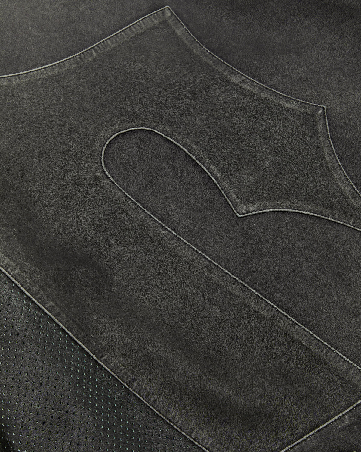 Irongate T Panel Leather Biker Jacket - 2 Tone Black & Green* - Image 8