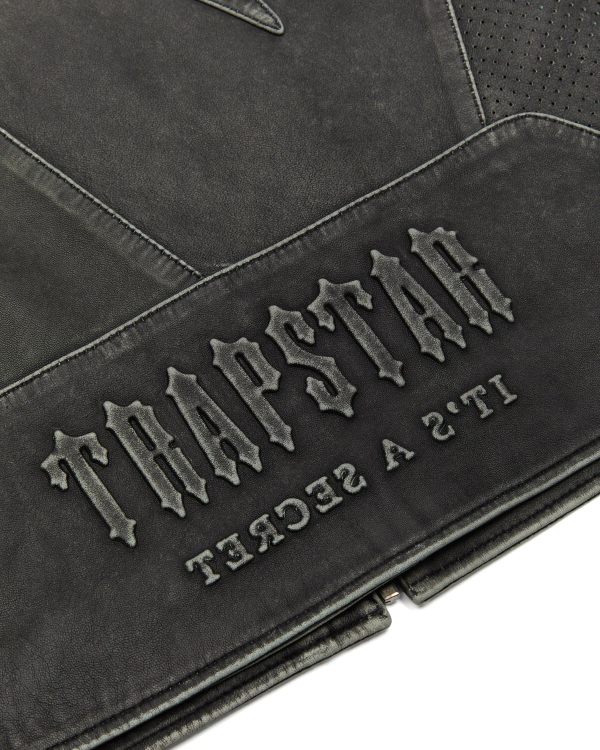 Irongate T Panel Leather Biker Jacket - 2 Tone Black & Green* - Image 9